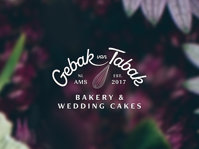 Gebak van Tabak Logo Option bakery branding cake cooking cursive floral food icon identity kitchen logo restaurant typography wedding