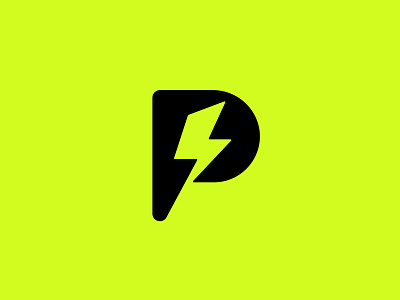 P Bolt Logo bolt logo branding fitness logo gym logo letter p logo design minimalist logo monogram p bolt p logo