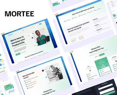 MORTEE Productivity Service landing page productivity saas ui design ux design