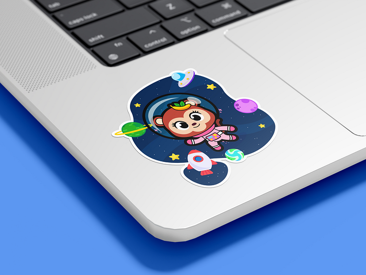 monkey astronaut sticker