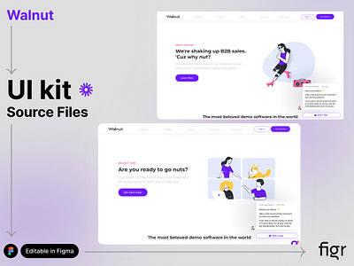 Make Walnut UI your own branding creatvie design editable figma free kit product product design redesign software template ui ui design ui kit ui ux walnut web app web design website