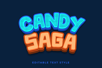 Candy Saga 3d text effect effects