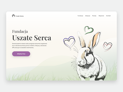 Uszate Serca - concept animals illustration landing page product design rabbits ui ux web desing website