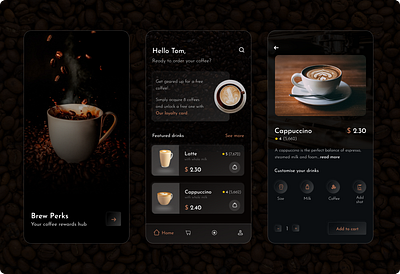 #1 UI Design shots - CoffeeApp app design coffee color theory design mobile ui order ui