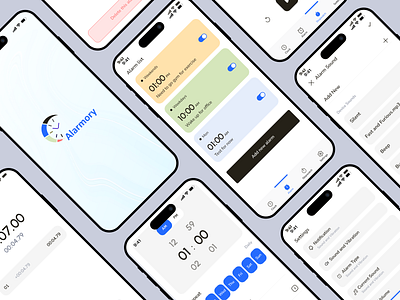 "Alarmory"- Alarm app alarm alarm app app design appdesign apps appscreen design dribbble shots logo mobile app mobileapp set alarm shots stopwatch ui uiux ux