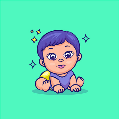 Cute baby illustration!! baby cartoon cute design gaming graphic design illustration logo mascot sports