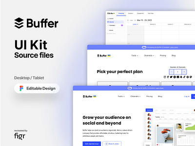 Make Buffer UI your own branding buffer design editable figma free freelance kit mockup product social media software template tool kit ui ui design ui kit ui ux web design website