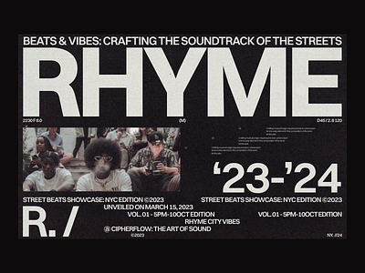 Rhyme animation bold brand branding grid hard layout music swiss typo typography