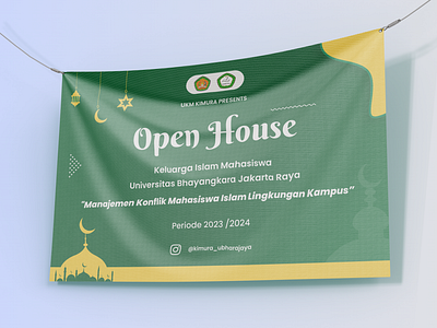 Open House UKM KIMURA Banner baliho banner banner design branding design design graphic design islamic banner minimal poster spanduk