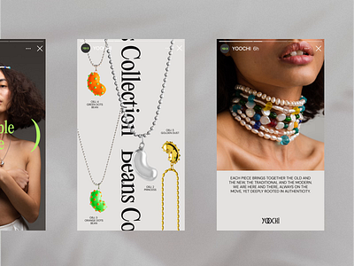 Yoochi Jewelry story. Visual identity branding fashion graphic design jewelry layout pp editorial new social media