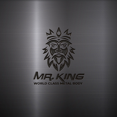 Mr. King Logo,World class metal body logo abstract logo brand identity brand logo branding creative logo design flat logo design graphic design illustration king logo metel logo minimal minimalist modern logo objective power prince template unique logo