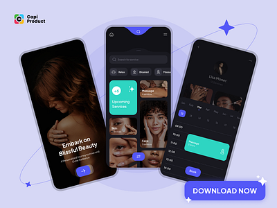 Spa Booking App - Bento Style app bento bento style booking app design mobile mobile app mobile app design spa booking app ui ui design