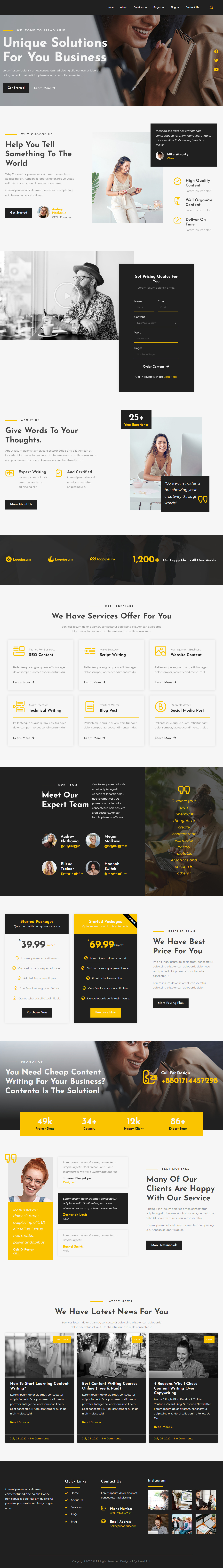 Content Writing Services Website agency website author website blogger website business website design consulting website content writer website content writing website copywriting website creative website design elementor website financial website influencers website marketing website responsive website web designer website design wordpress landing wordpress website writers website