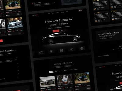 Car Rental Site - Figma Design car rental clean design landing page landing page section minimal modern sections ui web design website