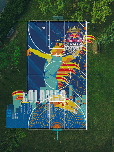 Redbull halfcourt key vissual branding graphic design