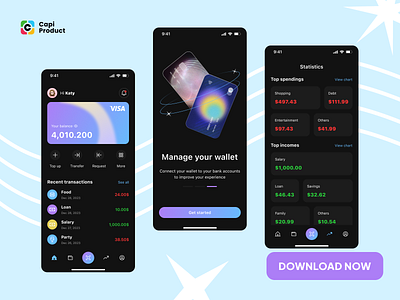 E-wallet App - Bento Style app app design bento bento style design e wallet finance mobile mobile app design ui ui design wallet