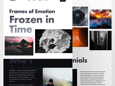 Andrews Portfolio - Website Ui Design clean design landing page landing page design minimal modern photography portfolio portfolio website ui web design website