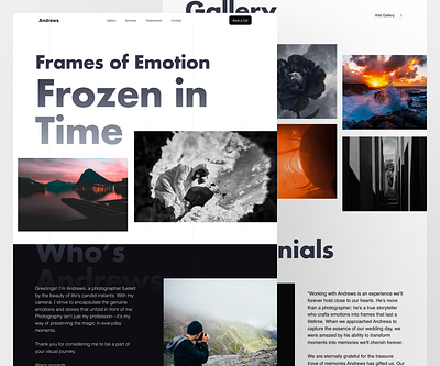 Andrews Portfolio - Website Ui Design clean design landing page landing page design minimal modern photography portfolio portfolio website ui web design website