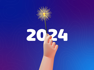 2024 with us 2024 3d animation celebration confetti festival festive fireworks happy new year holiday illustration new year new year 2024 new year eve party ui