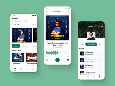 Podcast Player App android app branding design elearningapp figma design graphic design ios mobile app mockup music app podcast typography ui ui design ui ux design ux design