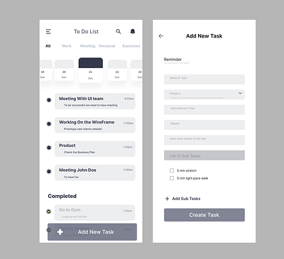 Daily UI 042 To-Do List or Manager ui