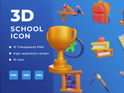 3D ICON SCHOOL RENDERING 3d 3d icon 3d icon render 3d illustration icon popular 3d icon render school school icon