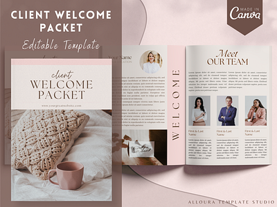 Client Welcome Packet Template - Editable with CANVA canva template client welcome packet graphic design template