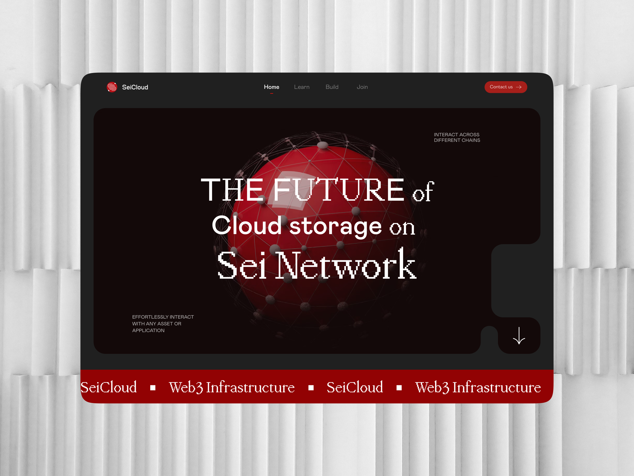 SeiCloud - Web3 Infrastructure Concept Web Design abstract blockchain cloud decentralized network ui web3 webdesign