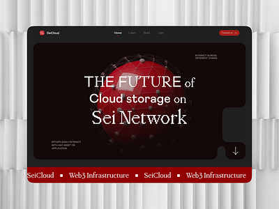 SeiCloud - Web3 Infrastructure Concept Web Design abstract blockchain cloud decentralized network ui web3 webdesign