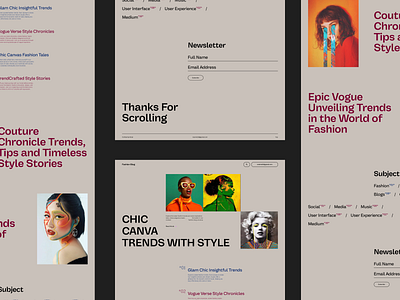 Fashion Blog Website Concept aesthetic blog concept design fashion footer home inspiration landing minimal modern page portfolio ratul ui style ui ux visual web website