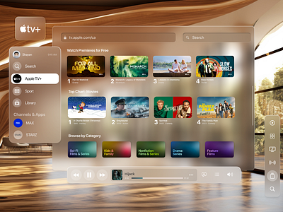 Apple Vision Pro Apple TV+ UI Concept apple pro ui user interface