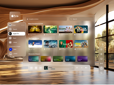 Apple Vision Pro Apple TV+ UI Concept apple pro ui user interface