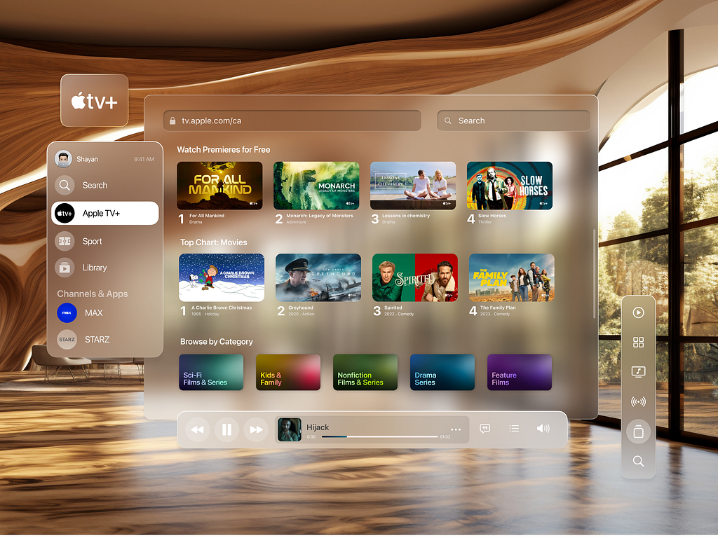 Apple Vision Pro Apple TV+ UI Concept by Shayan Haghani on Dribbble