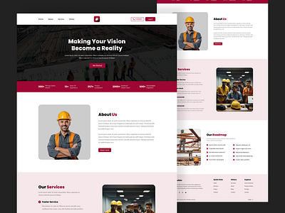 Construction Company Website UI/UX Design agency branding colorful company construction company design dribbble graphic graphic design landingpage online agency online booking trendy ui ui ux ux web web design web ui website