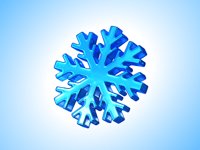 Snowflake Icon 3d art art blue cinema4d cloner cold glass ice icon octane set snow water winter