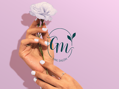 GM Nail Salon branding logo design nail salon nails art visual identity