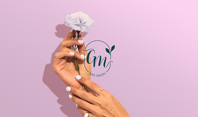 GM Nail Salon branding logo design nail salon nails art visual identity