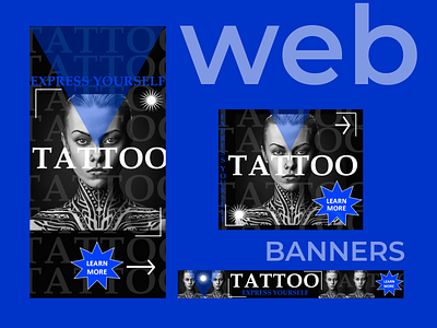 Cool Banners for Tattoo saloon banners design figma graphic design marketing photoshop tattoo tattoosaloon ui webbanners
