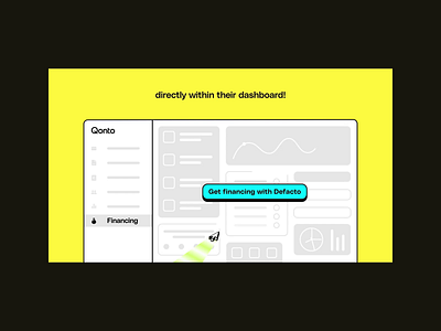 defacto . motion . dashboard animated animation business cta dashboard data drop financing fintech flexible graphics management platform motion motion design motion graphics mouse qonto wave working capital yellow