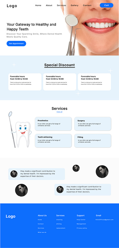 Dentist Landing page | Dental website | UI Website dental clinic dentist doctor design doctor website graphic design home page landing page medical medical website medicine product page ui website design website ui