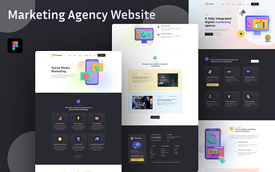 Marketing Agency Website 3d agency website animation branding graphic design logo mobile app design ui uiux ux design website uiux