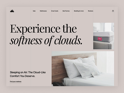 Mattress Company Website/Mobile Landing Page Inspiration above the fold design ecommerce landing mattress minimal mobile ui ux website