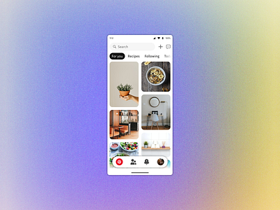 #️⃣0️⃣9️⃣1️⃣ Curated for You - Pinterest design figma phone prototype ui ux uxuidesigner