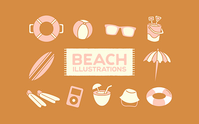 Beach Icons beach graphic design icon icons illustration line art