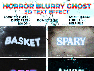 Horror Blurry Ghost Glow Font Style blurry text effect blurry text style horror font style melted text effect psd text effect text effect text style text style effect vintage style