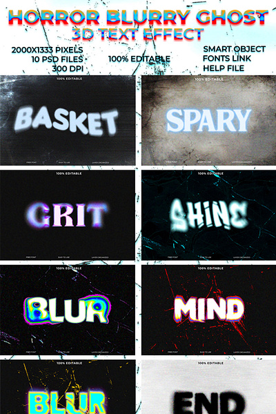 Horror Blurry Ghost Glow Font Style blurry text effect blurry text style horror font style melted text effect psd text effect text effect text style text style effect vintage style