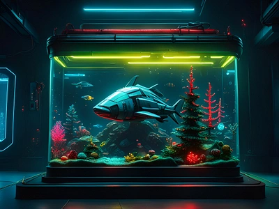 Cyberpunk Aquarium aquarium cyberpunk art cyberpunk city futuristic art sci fi wallpaper