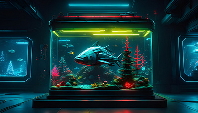 Cyberpunk Aquarium aquarium cyberpunk art cyberpunk city futuristic art sci fi wallpaper