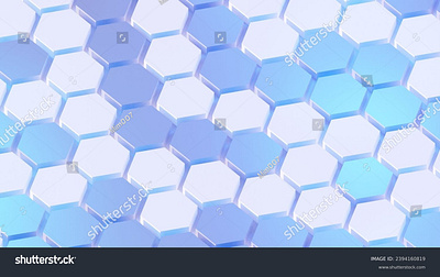 3d Abstract Background with hexagon . 3d hexagon glass and white banner blue business design flyer glass illustration poster render wallpaper white