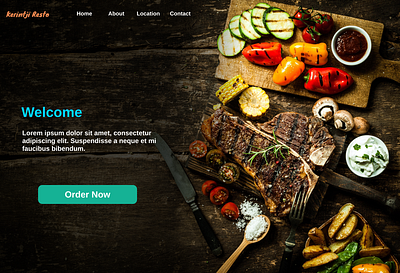 Restaurant website Landing Page branding graphic design mockup prototyping ui ux web design